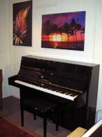 Upright Kawai K15 piano in practise room